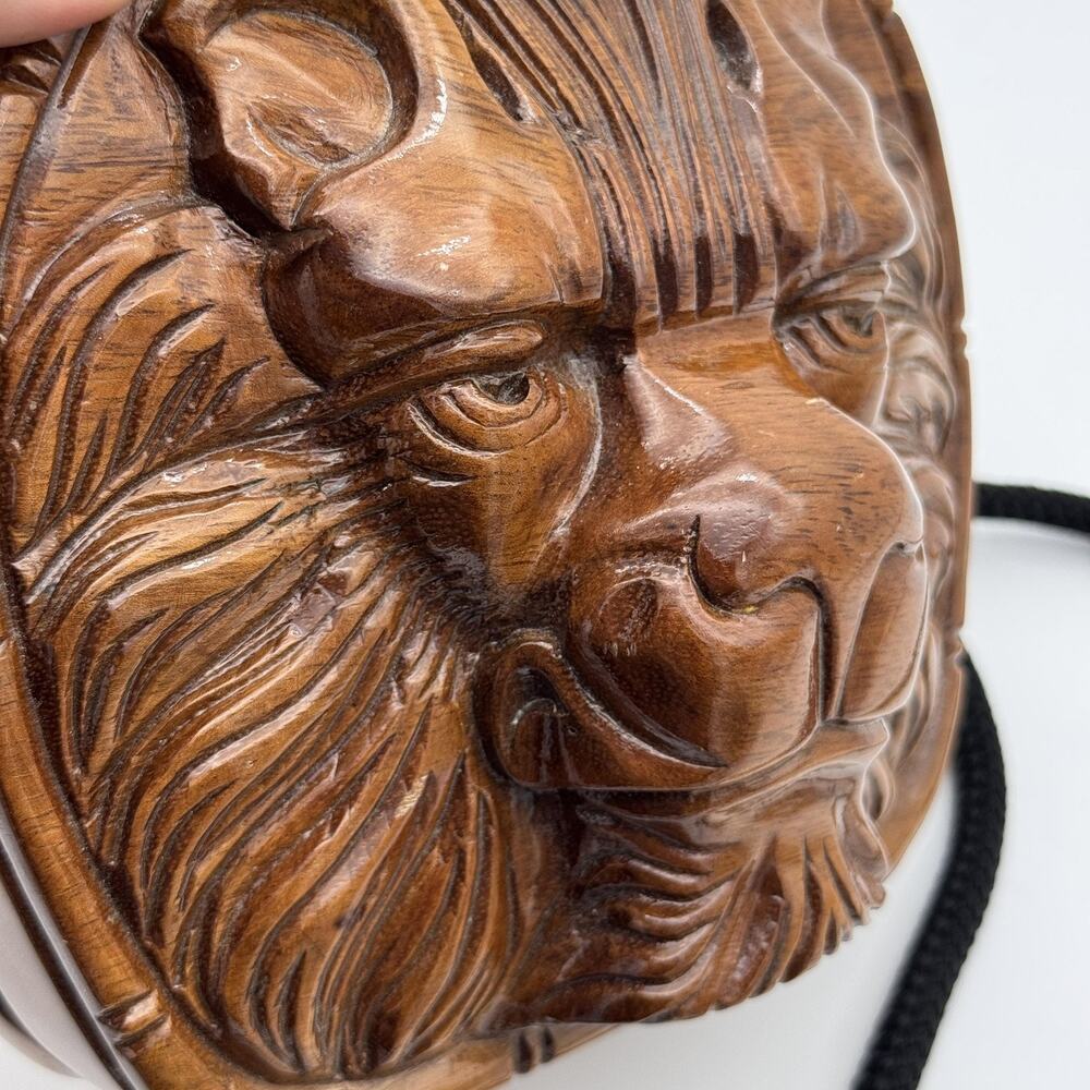 Timmy Woods Lion Crossbody Bag Carved Wood Beverly Hills Limited Edition Art - Picture 13 of 16